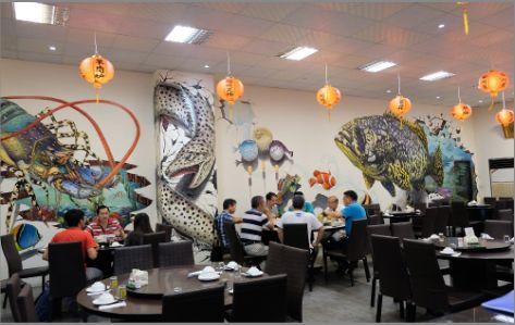 南安海鲜餐厅墙体彩绘